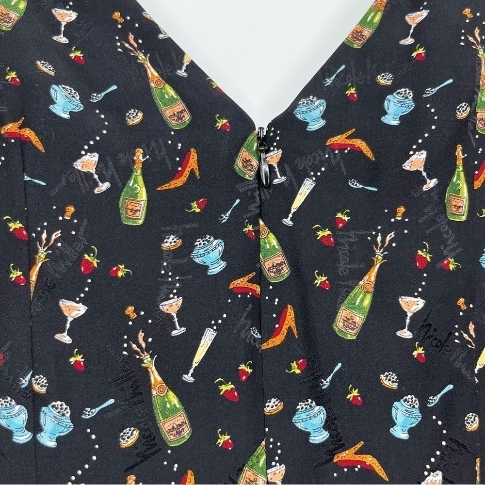 Vintage Nicole Miller Collection 100% Silk Novelty Strawberry Ice-cream print - Picture 4 of 7